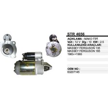 Dodo Marş Motoru 10 Diş 12V 2,5kw Massey Ferguson 135 136 165 240 Sağ Ağız 1983+ 63207145