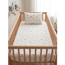 NGN Collection %100 Pamuk Interlok Yumuşak Bebek Çarşaf ve Yastık Kılıfı Seti 60X120 cm Çarşaf 35X45 cm Yastık Kılıfı