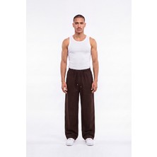 Machinist Erkek Baggy Keten Pantolon Kahverengi
