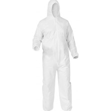 Can Hijyen 50 Adet Can Kapüşonlu Tek Kullanımlık Koruyucu Iş Tulumu - Kapüşonlu Beyaz 25 gr Tela (Unisex)