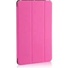 Mucize Apple iPad Uyumlu Smart Cover Akıllı Standlı Silikon Arka Kapaklı Tablet Kılıfı - Pembe