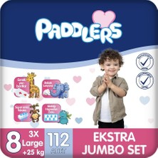 Renas Store Paddlers Bebek Bezi 8 Numara Xxx-Large (25+ Kg) 112 Adet – Ekstra Jumbo Set