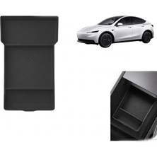 Bezos Tesla Model Y Juniper 2025+ Uyumlu Orta Konsol Düzenleyici Raf Saklama Kutusu Siyah