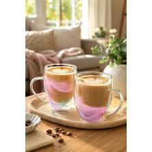 Porsima 16796 Double Feather Çift Cidarlı Kupa 2 Adet 350 ml Şeffaf