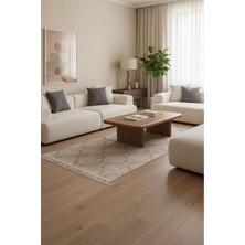 Renas Store Minimal Bej Modern Desen Çift Taraflı Makinede Yıkanabilir Ev Içi & Dış Mekan Uyumlu Kilim