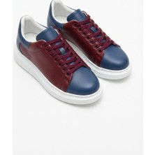 Zerenyus Zrk-Fans Taraftar Bordo Mavi Bağcıklı Özel Seri Erkek Sneaker