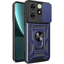 Tecno Spark Go 2024, Spark 20 ve Spark 20C Uyumlu Zore Sürgülü Vega Kamera Korumalı Magnetik Standlı Kılıf - Lyon Tech