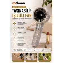 Vothoon Taşınabilir Fan Kristal Yapay Elmas El Vantilatörü Mini Kişisel El Tipi Fan Işıltılı Soğutma Küçük Fan