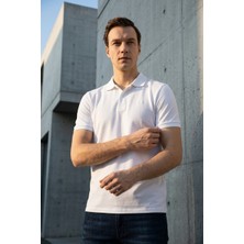 Süvari Slim Fit Düz Baskısız Pike Düğmeli Polo Yaka Nefes Alabilen T-Shirt
