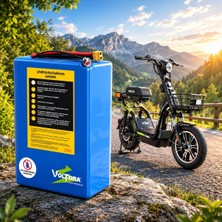 Volta VSM Uyumlu 48v 18ah LiFePO4 Smart Batarya (uzun menzil, stabil güç, 10 yıl ömür) +Bluetooth Özellikli
