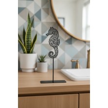 Bafidica Denizatı Heykeli Metal Dekorasyon Objesi 18 cm Siyah Metal Masaüstü Dekoratif Obje