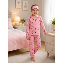 Kız Çocuk Karpuz Desen Göz Bantlı Pijama Takım
