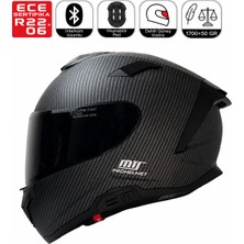 MTS X340 Mat Carbon Desenli Motosiklet Kaskı Güneş Vizörlü Full Face Kask