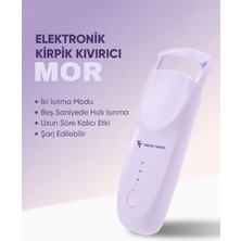 Takma Takma Kirpik Kıvırıcı Kirpik Şekillendirici Elektronik Isıtmalı Şarjlı – 2 Isıtma Modlu, 5 Saniyede Hızlı Isınma, Uzun Süre Kalıcı Etki, Şarj Edilebilir Mor Ekcm