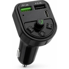 Pell PL-C16 Bluetooth Araç Kiti Araç Fm Transmitter Şarj USB Type-C Mp3 Pd Çakmaklık Girişli