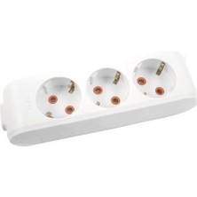 Mestore Viko Multi-Led Üçlü Priz Topraklı Çocuk Korumalı Klemensli-Beyaz - 8691138221775