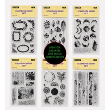 Giftmoda Silikon Vintage Bordür Scrapbook Mühür Seti