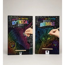 Giftmoda Scratch Art Creations Amazing Animals – Kazımalı Boyama ve Karalama Defteri + Ahşap Kalem