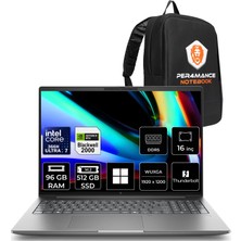 Hp Zbook x G2I Intel Core Ultra 7 366H Rtx Pro 2000 8gb Gddr7 96GB Ram 512GB SSD 16" Wuxga (1920 x 1200) WIN11 Home DN9T3ESP450 Mobil Iş Istasyonu + Per4 Çanta