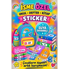 POYRAZREKLAM Kişiye Özel Okul Defter Kitap Etiket Seti Suya Dayanıklı Etiket Sticker (190 Adet)