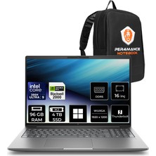 Hp Zbook x G2I Intel Core Ultra 9 386H Rtx Pro 2000 8gb Gddr7 96GB Ram 4tb SSD 16" Wuxga (1920 x 1200) WIN11 Home DN6B3EAP453 Mobil Iş Istasyonu + Per4 Çanta