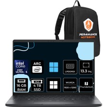 Dell Pro 13 Premium Intel Core Ultra 5 236V 16GB Ram 4tb SSD Intel Arc 13.3" Wuxga (1920X1200) WIN11 Pro PA13250-BTO203P311 Taşınabilir Bilgisayar + Per4 Çanta