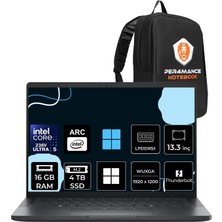 Dell Pro 13 Premium Intel Core Ultra 5 236V 16GB Ram 4tb SSD Intel Arc 13.3" Wuxga (1920X1200) WIN11 Home PA13250-BTO203P311 Taşınabilir Bilgisayar + Per4 Çanta