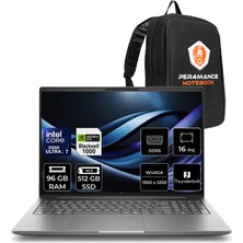 Hp Zbook x G2I Intel Core Ultra 7 356H Rtx Pro 1000 6gb Gddr7 96GB Ram 512GB SSD 16" Wuxga (1920 x 1200) Freedos DN9T2ESP350 Mobil Iş Istasyonu + Per4 Çanta