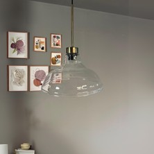 Bamyum Vishi Cam Şeffaf Tekli Avize Ince Eskitme Başlık Retro Sarkıt Lamba Restoran Salon Aydınlatma