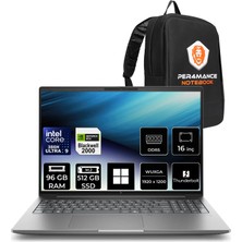 Hp Zbook x G2I Intel Core Ultra 9 386H Rtx Pro 2000 8gb Gddr7 96GB Ram 512GB SSD 16" Wuxga (1920 x 1200) WIN11 Pro DN6B3EAP550 Mobil Iş Istasyonu + Per4 Çanta