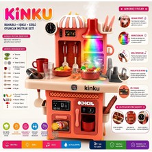 Kinku Mutfak Seti Sesli Komutlu Renkli LED Işıklı Müzikli 6 Farklı Şarkılı Gerçek Mutfak Görünümlü Buhar Özellikli Gerçee Pişirme Özellikli 18 Farklı Seslendirme