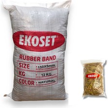 Ekoset 150MMX5MM Geniş Kauçuk Paket Ambalaj Lastiği 12KG Koli (150X5)