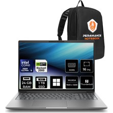 Hp Zbook x G2I Intel Core Ultra 9 386H Rtx Pro 2000 8gb Gddr7 24GB Ram 1tb SSD 16" Wuxga (1920 x 1200) WIN11 Pro DN6B3EAP515 Mobil Iş Istasyonu + Per4 Çanta