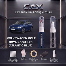 CAXCOLORS Volkswagen Golf L7B Atlantıc Blue Rötüş Boyası ve Premium Rötüş Seti (25 ml Boya + 25 ml Vernik + Ekipmanlar)