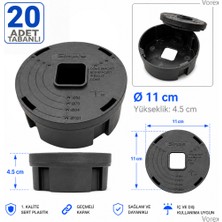 Vorex 20 Adet 11 cm Tabanlı Yuvarlak Kamera Buatı Geçmeli Kapaklı 56-70-84-101 mm Ip Dome