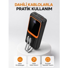 tp Powerbank 20000 Mah Dijital Ekranlı ve Çok Kablolu Hızlı Şarj Cihazı - Lisinya