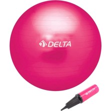 Delta 65 cm Deluxe 160 cm - 169 cm Boy Aralığında Olanlar Için Uygun Fuşya Pilates Topu ve Pompa Seti