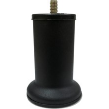 CATEKSSS 8 cm Baza Ayağı Koltuk Ayağı Kanepe Ayağı Civatalı 3/8 (Kalın Diş) Texture Siyah (2 Adet)