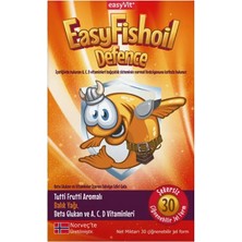 Easyvit Easyfishoil Beta Glukan ve Vitaminler Içeren Balık Yağı Karışık Meyve Aromalı Çiğnenebilir 30 Jel Form