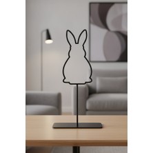 Bafidica Modern Minimalist Tavşan Tasarımlı Siyah Metal Masaüstü Dekoratif Obje