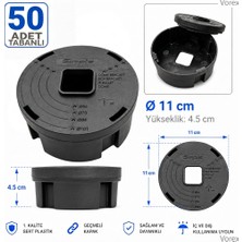 Vorex 50 Adet 11 cm Tabanlı Yuvarlak Kamera Buatı Geçmeli Kapaklı 56-70-84-101 mm Ip Dome