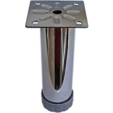 CATEKSSS 32 Lik Tablalı Ayarlı Ayak 11 cm Krom Gri (2 Adet)
