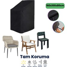 Dokaca Siyah 120X64X64X70 Sandalye Koruma Örtüsü Bahçe Sandalye Örtüsü Su ve Toz Geçirmez