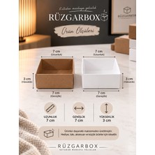 SkyBox 7x7x3 cm Asetat Kapaklı Kraft Hediye Kutusu 100'lü Paket