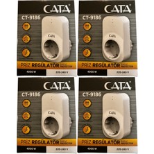 Cata CT-9186 4 Adet Akım Korumalı Tekli Kablosuz Priz 4000 W Yıldırım Koruması ile Güvenli Kullanım