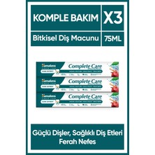 Himalaya Complete Care Koruyucu Diş Macunu - Bitkisel- Vejetaryen - Florürlü - Parabensiz - Güçlü Dişler - 75 ml - 3 Adet