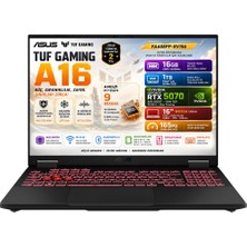 Asus Tuf Gaming A16 FA608PP-RV156-GAMING Amd Ryzen 9 8940HX 16GB 1tb SSD Rtx 5070 8gb (115W) 16" Fhd+ (1920 x 1200) Wuxga 165Hz Freedos Taşınabilir Bilgisayar