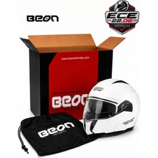 Beon Çene Açılır Vizörlü Kask [B700] [beyaz] [xl]