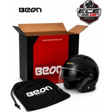Beon Çenesiz Vizörlü Yazlık Kask [B203] [parlak Siyah]