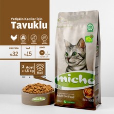 Micho Tavuklu Yetişkin Kedi Maması 1,5 kg x 3 Adet